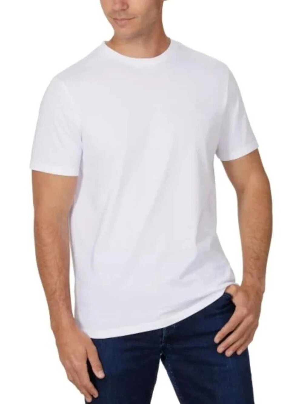 NWT Kirkland Signature Men's M Crew Neck White Tees 5-Pack Tagless